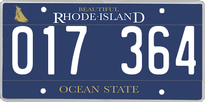 RI license plate 017364