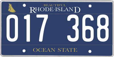 RI license plate 017368