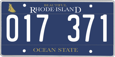 RI license plate 017371