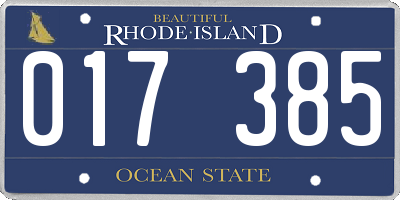 RI license plate 017385