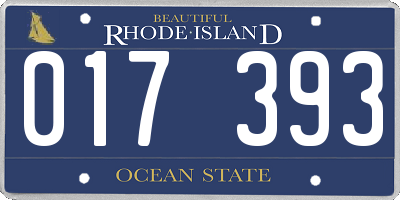 RI license plate 017393