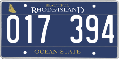 RI license plate 017394