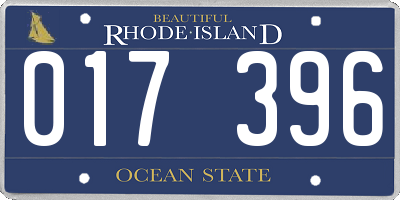 RI license plate 017396