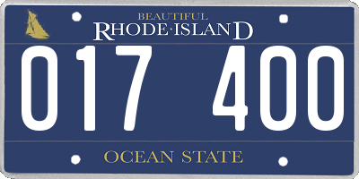 RI license plate 017400