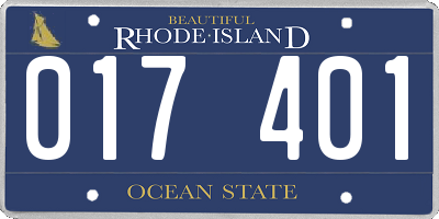 RI license plate 017401