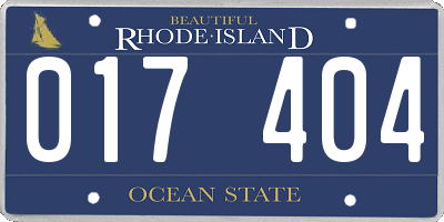 RI license plate 017404