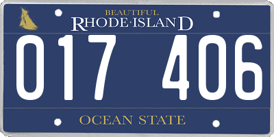RI license plate 017406