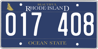 RI license plate 017408