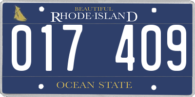 RI license plate 017409