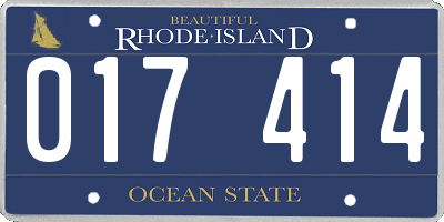 RI license plate 017414