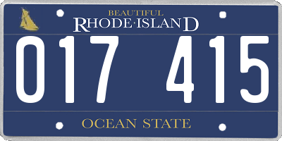 RI license plate 017415