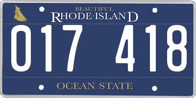 RI license plate 017418
