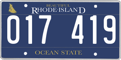RI license plate 017419