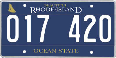 RI license plate 017420