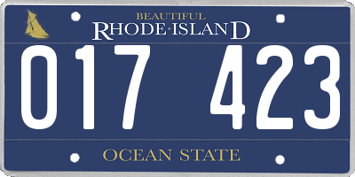 RI license plate 017423