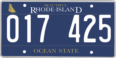 RI license plate 017425
