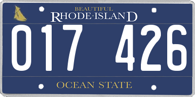 RI license plate 017426