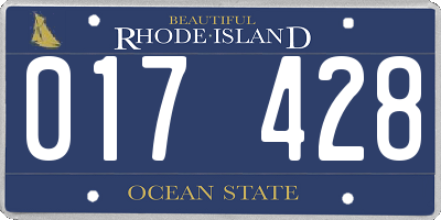 RI license plate 017428