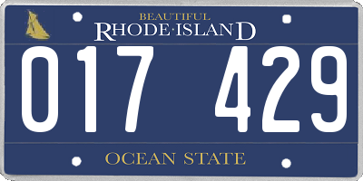 RI license plate 017429