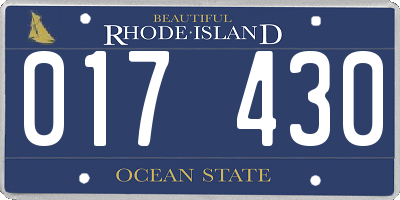 RI license plate 017430