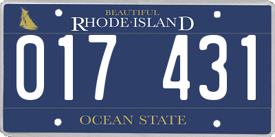 RI license plate 017431