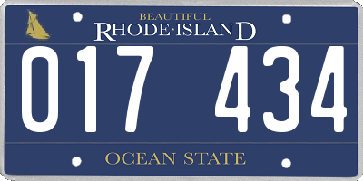 RI license plate 017434