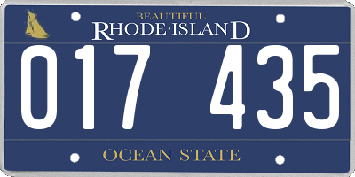 RI license plate 017435