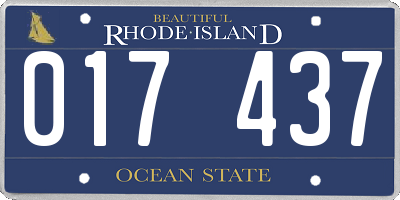 RI license plate 017437