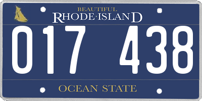 RI license plate 017438