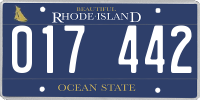 RI license plate 017442