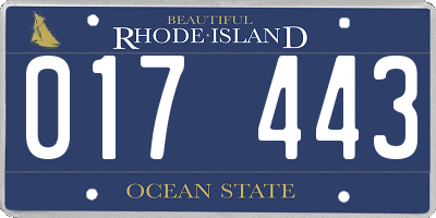 RI license plate 017443