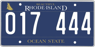 RI license plate 017444