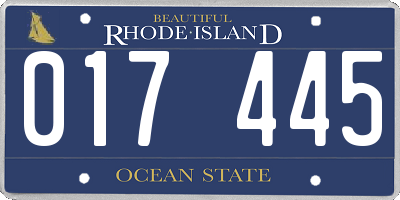 RI license plate 017445