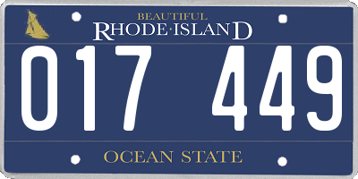 RI license plate 017449