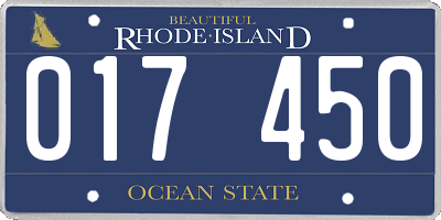 RI license plate 017450