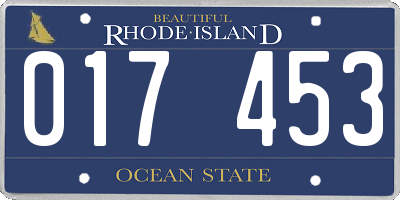 RI license plate 017453