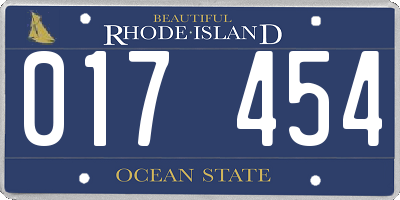 RI license plate 017454