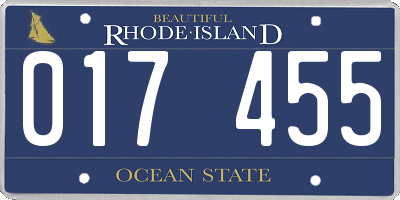 RI license plate 017455