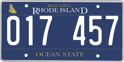 RI license plate 017457
