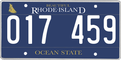 RI license plate 017459