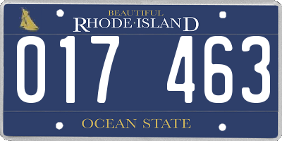 RI license plate 017463