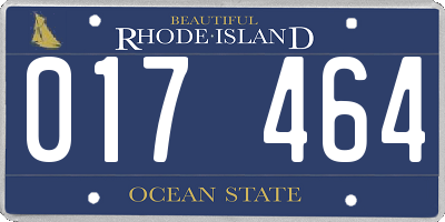 RI license plate 017464