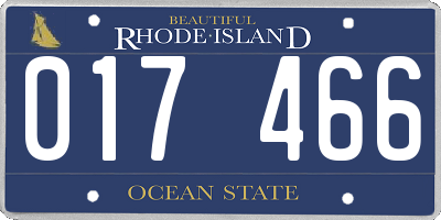 RI license plate 017466