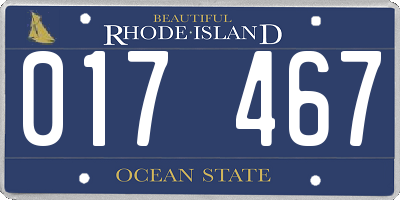 RI license plate 017467