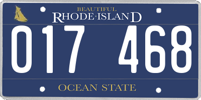RI license plate 017468