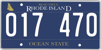 RI license plate 017470