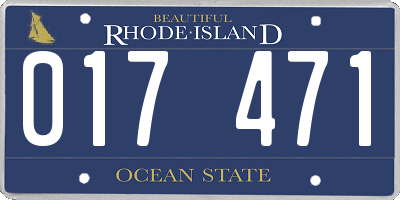 RI license plate 017471