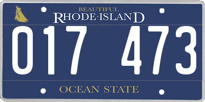 RI license plate 017473