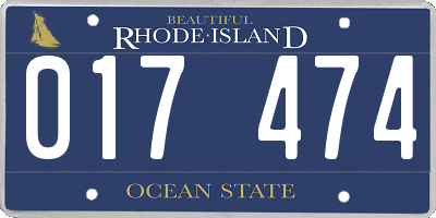 RI license plate 017474