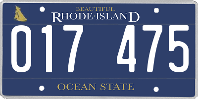 RI license plate 017475